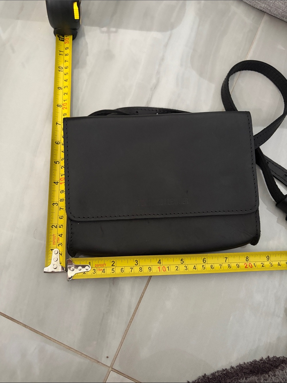 Portland Leather Goods Black Leather Belt Bag